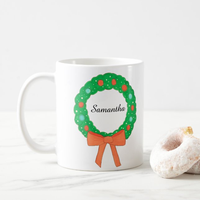 Caneca De Café Frota de Natal com Arco (Com Donut)