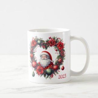 Caneca De Café Frota Floral em forma de coração - Papai Noel de N