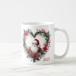 Caneca De Café Frota Floral em forma de coração - Papai Noel de N