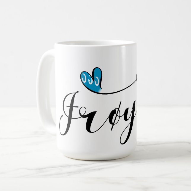 Caneca De Café Frøya Flag Heart, Trøndelag, Noruega (Frente Esquerda)