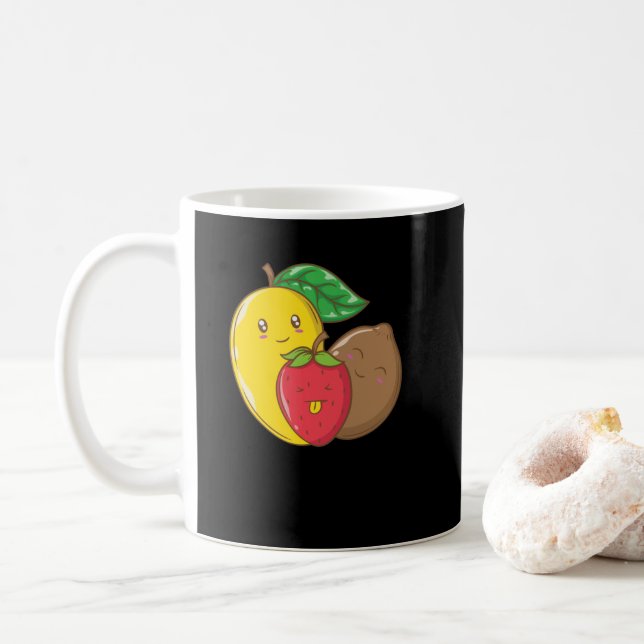 Caneca De Café Früchtemix mit Mango, Erdbeere und Kiwi (Com Donut)