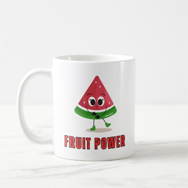Caneca De Café Fruit Power Cute Watermelon Character Design (Esquerda)