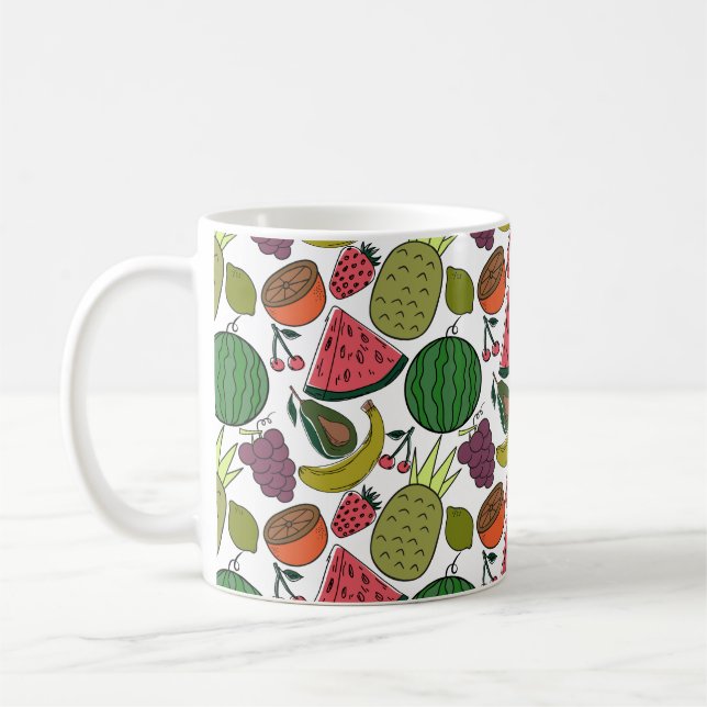 Caneca De Café Fruit seamless pattern | Fruit surface pattern 15 (Esquerda)