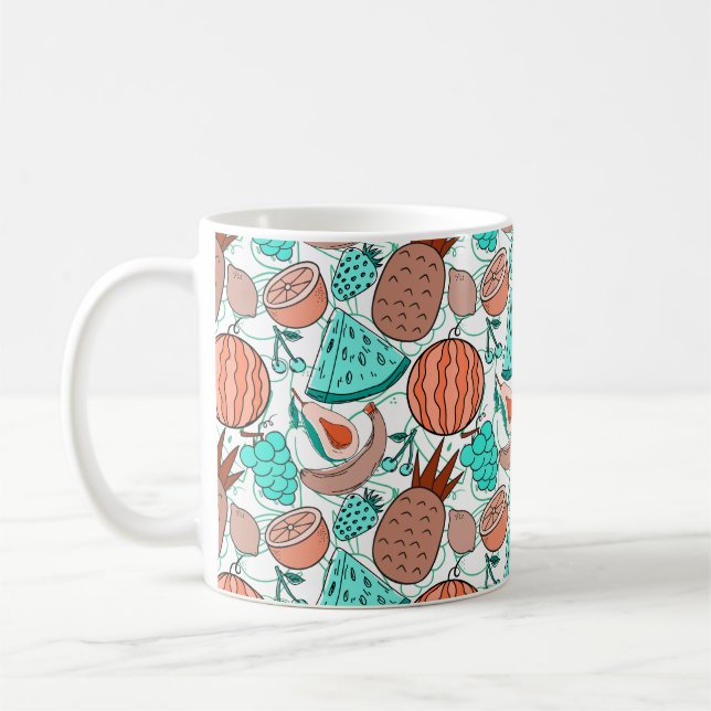 Caneca De Café Fruit seamless pattern | Fruit surface pattern 39 (Esquerda)