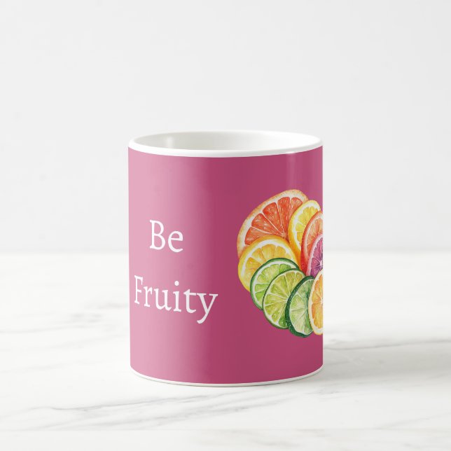 Caneca De Café Fruta cítrica rosa seja frutada (Centro)