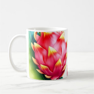 Caneca De Café Fruta de Dragão de Aquarela em Cores Negrito em Br