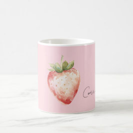 Caneca De Café Fruta de Morango Rosa