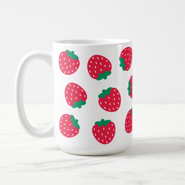 Caneca De Café Fruta De Morango Vermelho Cinto Para Morangos Love (Esquerda)