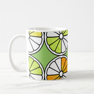 Caneca De Café Fruta De Tripas De Citros, Verão Sem Costura.