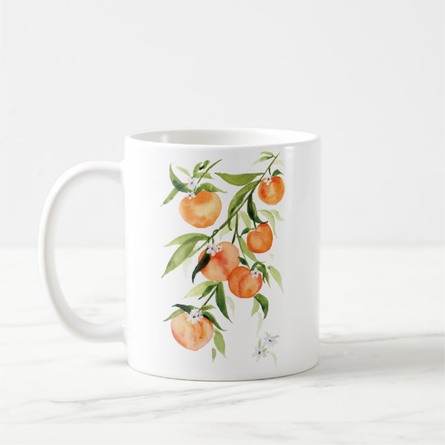 Caneca De Café Fruta de verão de cor d'água de pêssego (Esquerda)