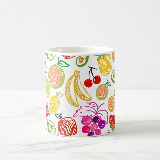 Caneca De Café Fruta Desenhada à Mão (Centro)
