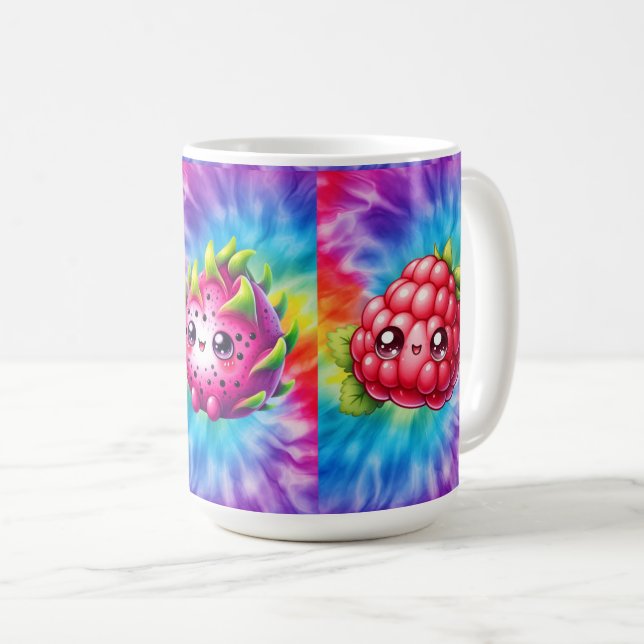 Caneca De Café Fruta Dragão Feliz Tie-Dye (Frente Esquerda)