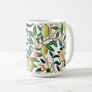 Caneca De Café Fruta e Folhas Vintage William Morris Tropical 