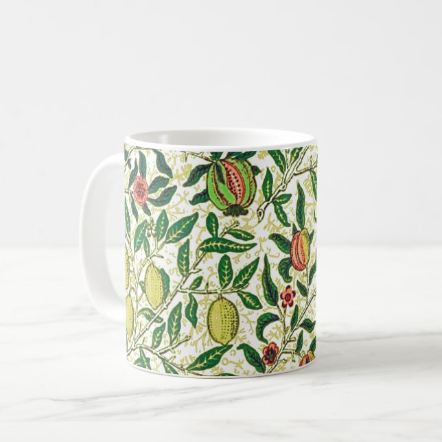 Caneca De Café Fruta Exótica William Morris, Amarelo-limão (Frente Esquerda)