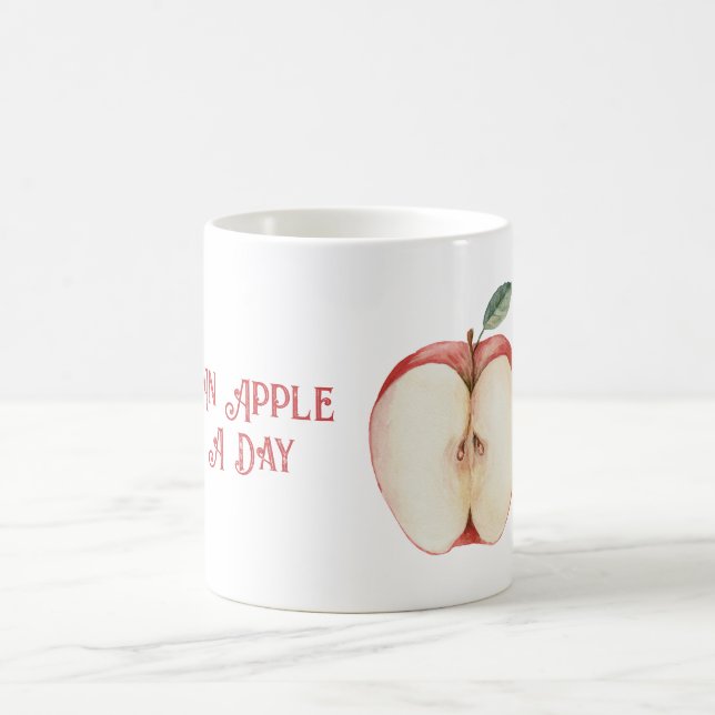 Caneca De Café Fruta Folha Verde Maçã (Centro)