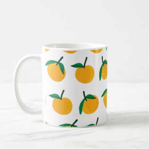 Caneca De Café fruta laranja com tela de fundo branca