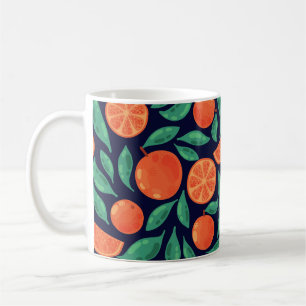 Caneca De Café Fruta Laranja: Vintage Colorida Sem Olhos