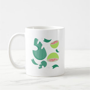 Caneca De Café Fruta Verde Rosa Goiaba