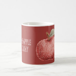 Caneca De Café Fruta Vermelha de Falso Trico Dia de Maçã