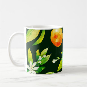 Caneca De Café Frutas e folhas de citrinos sem costura