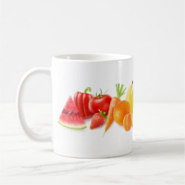 Caneca De Café Frutas multicoloridas em uma linha