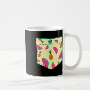 Caneca De Café Frutas Tropicais No Bolso Kawaii Férias Havaianas