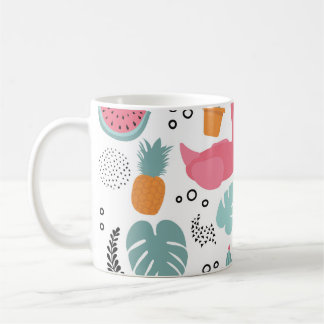 Caneca De Café Frutas tropicais: padrão repetitivo.