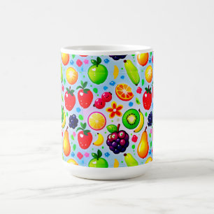 Caneca De Café Frutas Tropicais Vibrantes