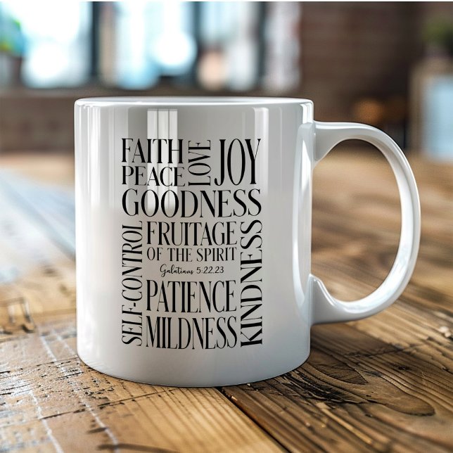 Caneca De Café Fruto do Espírito Gálatas 5 (Criador carregado)
