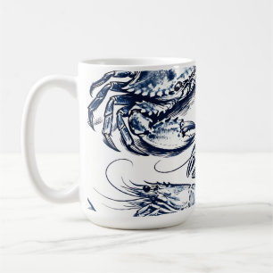 Caneca De Café Frutos do Mar Náuticos Lagosta Caranguejo Desenho
