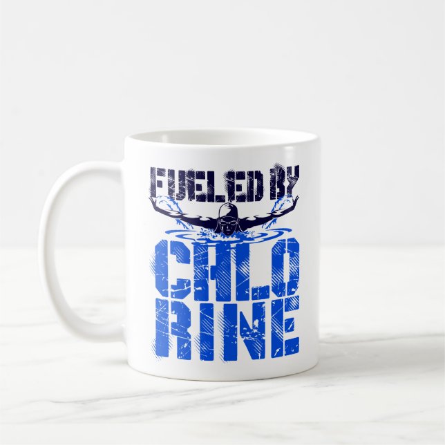 Caneca De Café Fueled by Chlorine Swimming Swimmer Pool (Esquerda)