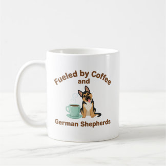 Caneca De Café Fueled by Coffee and German Shepherds Dog Lover