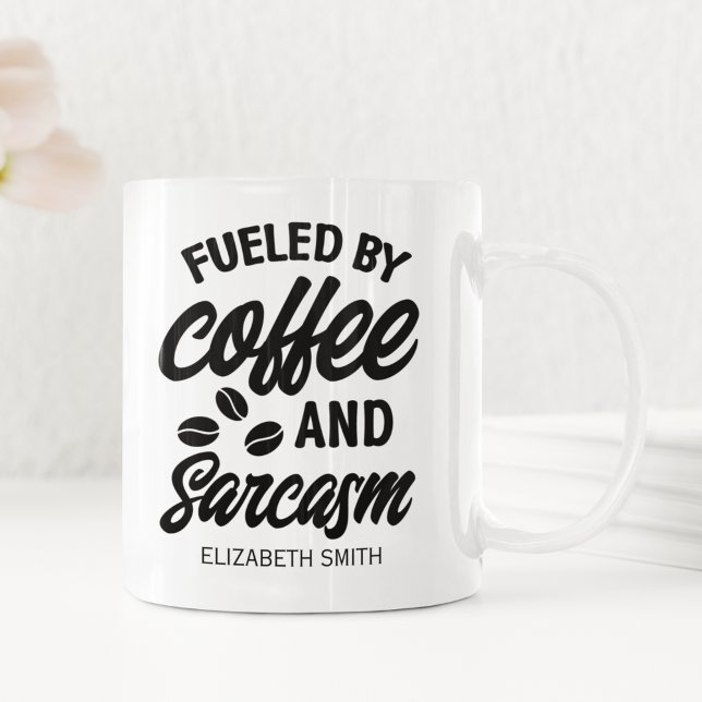 Caneca De Café Fueled by Coffee and Sarcasm" Gift for Caffeine  (Criador carregado)
