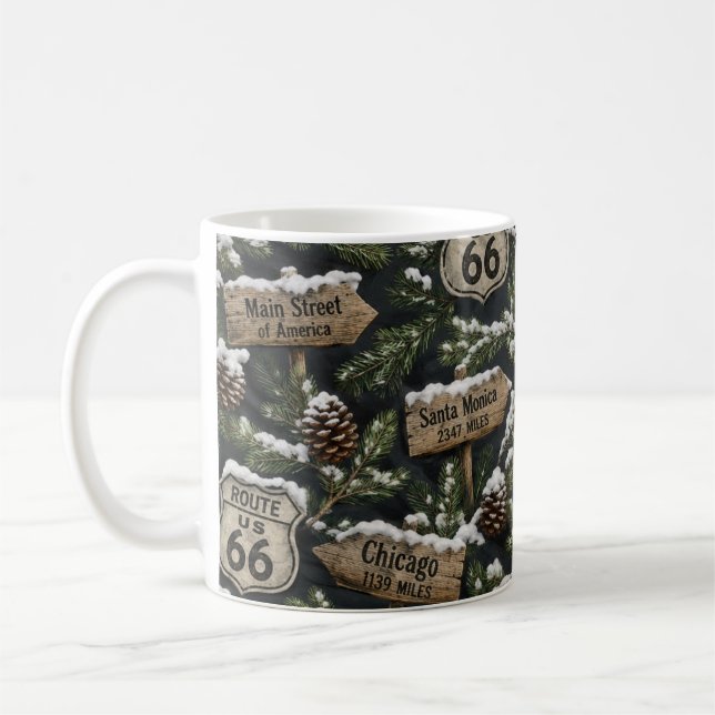 Caneca De Café Fuga de Café de Natal na Estrada Nevada (Esquerda)