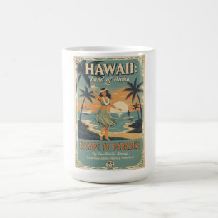 Caneca De Café Fuga para o Paraíso Terrestre Havaiano Vintage