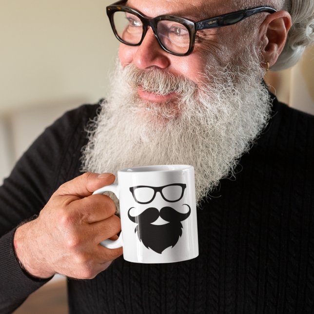 Caneca De Café Full Grown Funny Beard Man (Criador carregado)