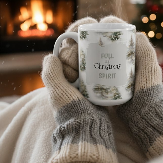 Caneca De Café Full of Christmas Spirit” Holiday Coffee Mug (Criador carregado)