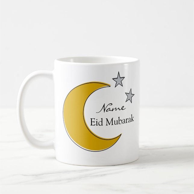 Caneca De Café Fully Customizable Eid Mug -Eid Mubarak Coffee Cup (Esquerda)