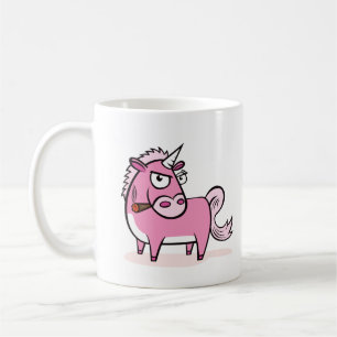 Caneca De Café Fumante de Unicórnio Rosa