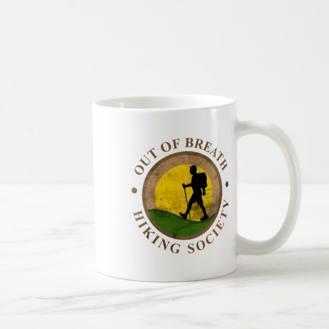 Caneca De Café Fun Hiking Party Design  (Direita)