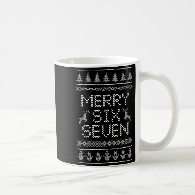 Caneca De Café Fun Merry Six Seven 6 7 Meme Design Christmas Humo (Direita)