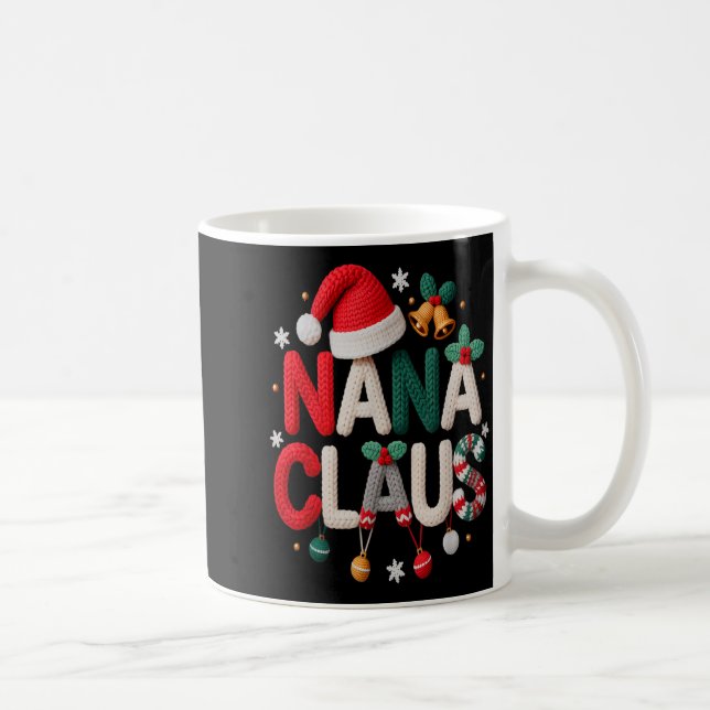 Caneca De Café Fun Nana Claus Santa Claus Grandma Family Matching (Direita)