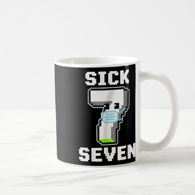 Caneca De Café Fun Sick Seven Pixel Meme Halloween Costume Wordpl (Direita)