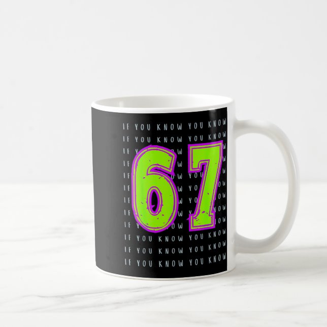Caneca De Café Fun Six Seven 6 7 Meme Design  (Direita)