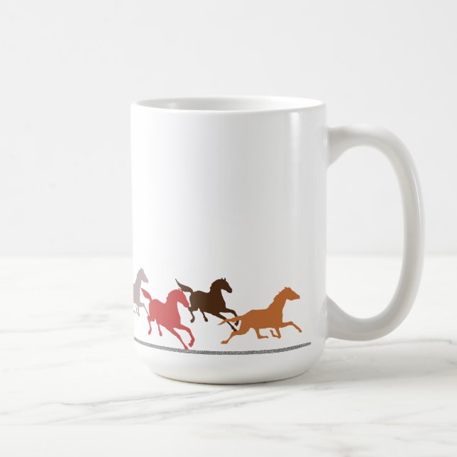 Caneca De Café Funcionamento dos cavalos selvagens (Direita)