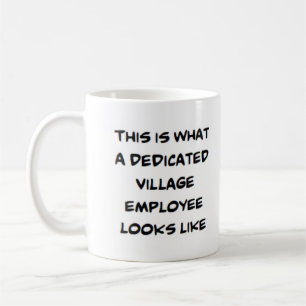 Caneca De Café funcionário da aldeia, dedicado