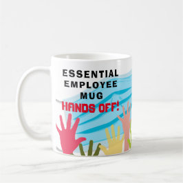 Caneca De Café Funcionário Essencial, MÃOS MORTOS! Máscara Engraç