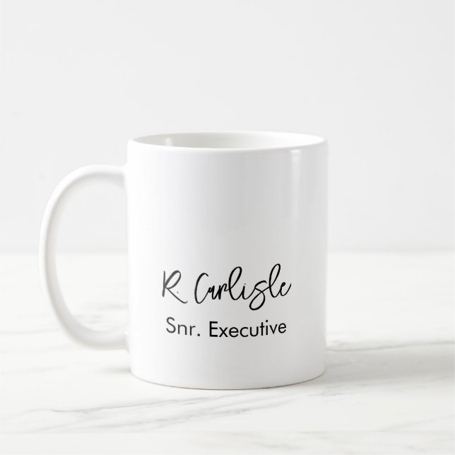 Caneca De Café Funcionário executivo minimalista moderno (Esquerda)