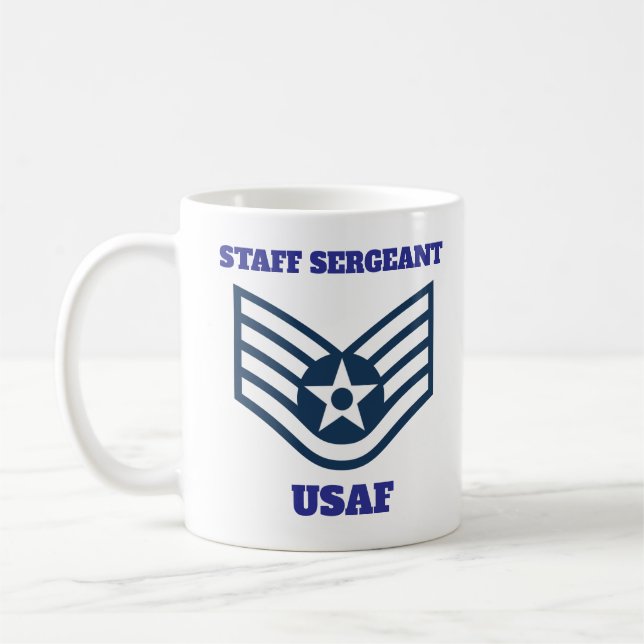 Caneca De Café Funcionarios Sargento USAF Servido Orgulhosamente  (Esquerda)