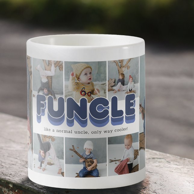 Caneca De Café Funcle Funny Legal Tio Fotografia Collage (Criador carregado)